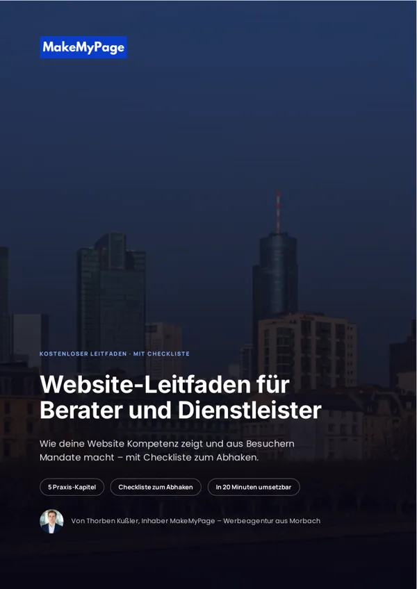 Titelseite: Website-Leitfaden für Berater und Dienstleister
