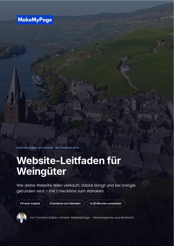 Titelseite: Website-Leitfaden für Weingüter
